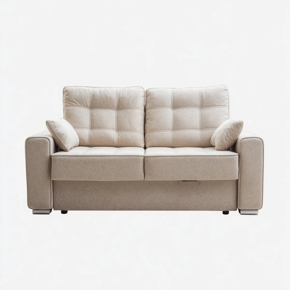 Canapé convertible 2 places beige en polyester 160 x 90 x 88 cm rectangulaire
