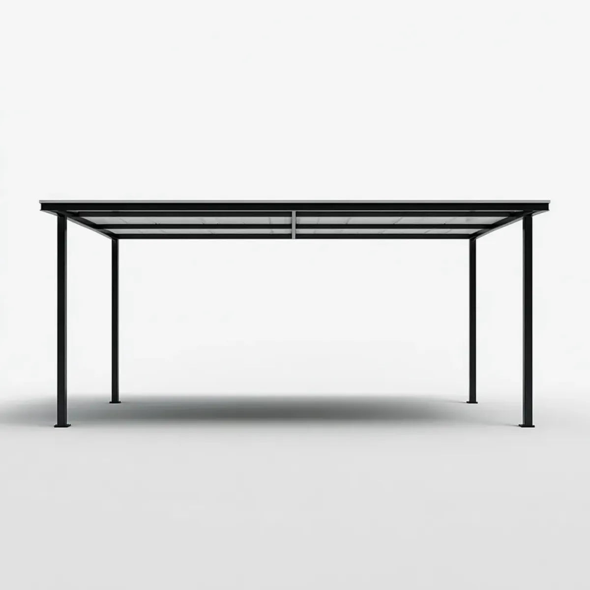 Pergola de jardin rectangulaire noire 400 x 300 x 250 cm en acier et polycarbonate